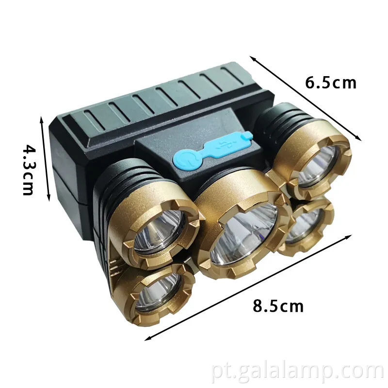 Faróis recarregáveis USB multiuso para acampar e pescar
